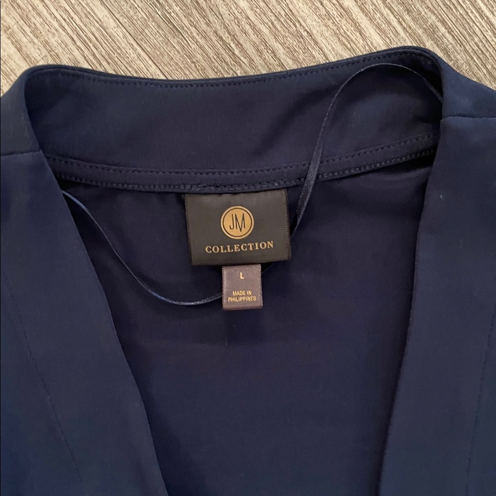 JM Collection Deep Blue Cardigan - Picture 5 of 8